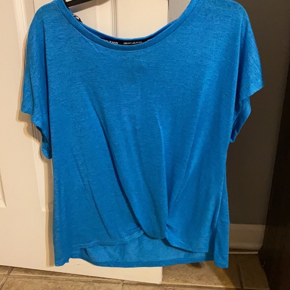 Aqua Blue DKNY shirt size Large - Picture 2 of 3
